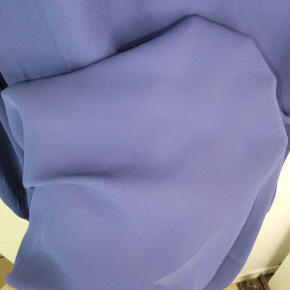 Rose & Olive Nwt Navy Blue Cold Shoulder Chiffon Top Blouse Size 1x - Picture 5 of 7